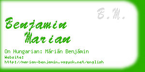 benjamin marian business card